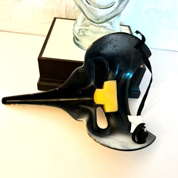 Venetian Carnivale Steampunk White Black Gold Plague Mask Long Nose Witch Hallow - Picture 7 of 7